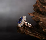 18Kt Rose Gold 2.09 ct Tanzanite Ring with Diamonds