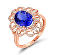 18Kt Rose Gold 2.28 ct Tanzanite Ring with Diamonds
