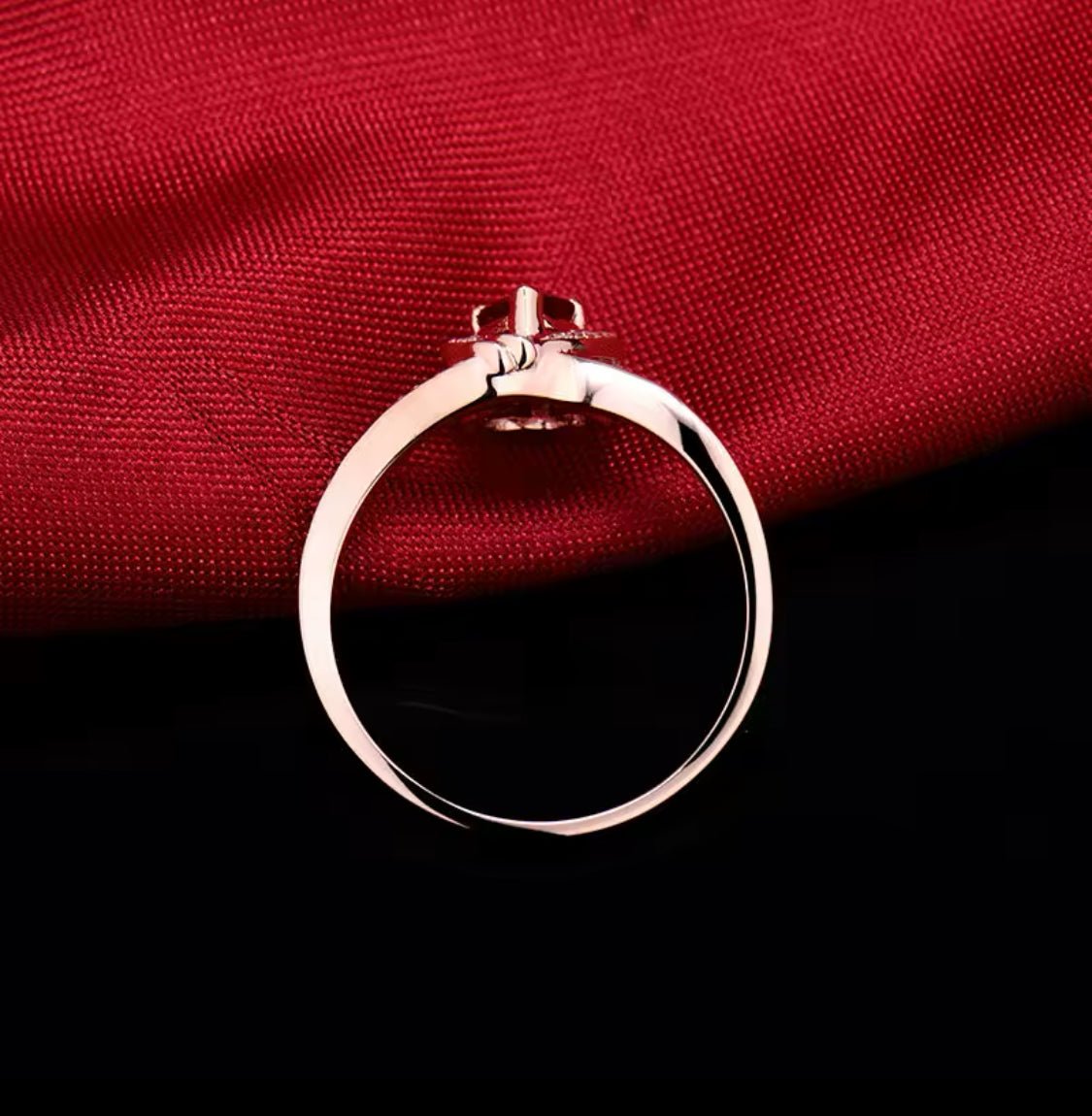 18Kt Rose Gold Diamond & 0.49 ct Ruby Ring