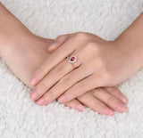 18Kt Rose Gold Diamond & 0.49 ct Ruby Ring