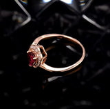 18Kt Rose Gold Diamond & 0.49 ct Ruby Ring