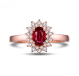 18Kt Rose Gold Diamond & 0.73 ct Ruby Ring