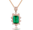 18Kt Rose Gold Diamond & 0.90 ct Emerald Pendant