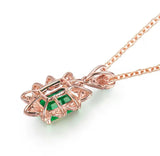 18Kt Rose Gold Diamond & 0.90 ct Emerald Pendant