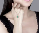18Kt Rose Gold Diamond & 0.90 ct Emerald Pendant