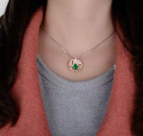 18Kt Rose Gold Diamond 1.50 ct Emerald Pendant