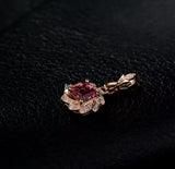 18Kt Rose Gold Natural Diamond 0.56 ct Tourmaline Pendant