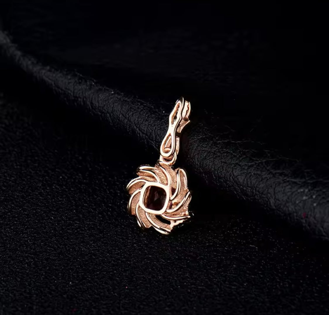 18Kt Rose Gold Natural Diamond 0.56 ct Tourmaline Pendant