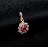 18Kt Rose Gold Natural Diamond 0.56 ct Tourmaline Pendant