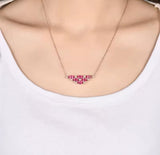 18Kt Rose Gold Natural Diamond 3.40 ct Tourmaline Pendant with Chain