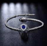 18Kt White Gold 0.44 ct Sapphire Bracelet with Diamonds 0.09 ct