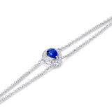18Kt White Gold 0.44 ct Sapphire Bracelet with Diamonds 0.09 ct