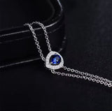 18Kt White Gold 0.44 ct Sapphire Bracelet with Diamonds 0.09 ct