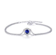 18Kt White Gold 0.44 ct Sapphire Bracelet with Diamonds 0.09 ct
