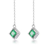 18Kt White Gold 0.60 ct Emerald Earrings