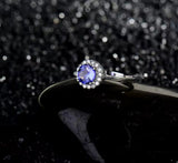 18Kt White Gold 0.85 ct Tanzanite Ring with Diamonds