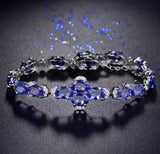 18Kt White Gold 10.72 ct Tanzanite Bracelet with Diamonds
