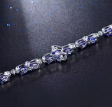 18Kt White Gold 10.72 ct Tanzanite Bracelet with Diamonds