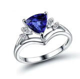18Kt White Gold 1.15 ct Tanzanite Ring with Diamonds