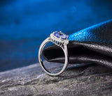 18Kt White Gold 1.40 ct Tanzanite Ring with Diamonds