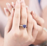 18Kt White Gold 1.40 ct Tanzanite Ring with Diamonds