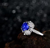 18Kt White Gold 1.52 ct Tanzanite Ring with Diamonds