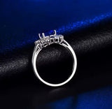 18Kt White Gold 1.62 ct Sapphire Ring with Natural Diamonds