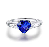 18Kt White Gold 1.63 ct Tanzanite Ring with Diamonds