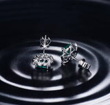 18Kt White Gold 1.70 ct Emerald Earrings with Diamonds