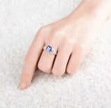 18Kt White Gold 1.97 ct Tanzanite Ring with Diamonds