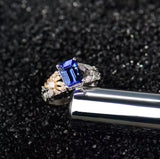 18Kt White Gold 1.97 ct Tanzanite Ring with Diamonds