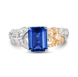 18Kt White Gold 1.97 ct Tanzanite Ring with Diamonds