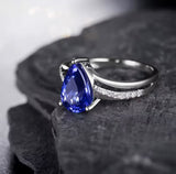 18Kt White Gold 2.25 ct Tanzanite Ring with Diamonds