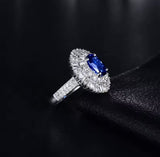 18Kt White Gold 2.50 ct Sapphire Ring with Natural Diamonds (Unisex)