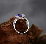 18Kt White Gold 2.77 ct Tanzanite Ring with Diamonds