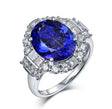 18Kt White Gold 5.265 ct Tanzanite Ring with Diamonds (Unisex)