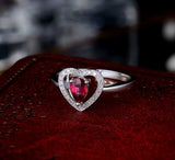 18Kt White Gold Diamond 0.55 ct Ruby Ring