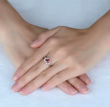 18Kt White Gold Diamond 0.55 ct Ruby Ring