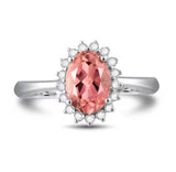 18kt White Gold Diamond 0.82 ct Tourmaline Ring