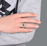 18kt White Gold Diamond 2.30 ct Green Tourmaline Ring (Unisex)