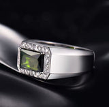 18kt White Gold Diamond 2.30 ct Green Tourmaline Ring (Unisex)