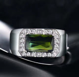 18kt White Gold Diamond 2.30 ct Green Tourmaline Ring (Unisex)