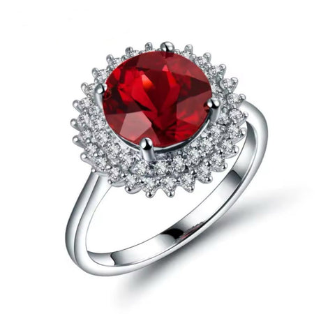 18Kt White Gold Diamond 3.20 ct Ruby Ring