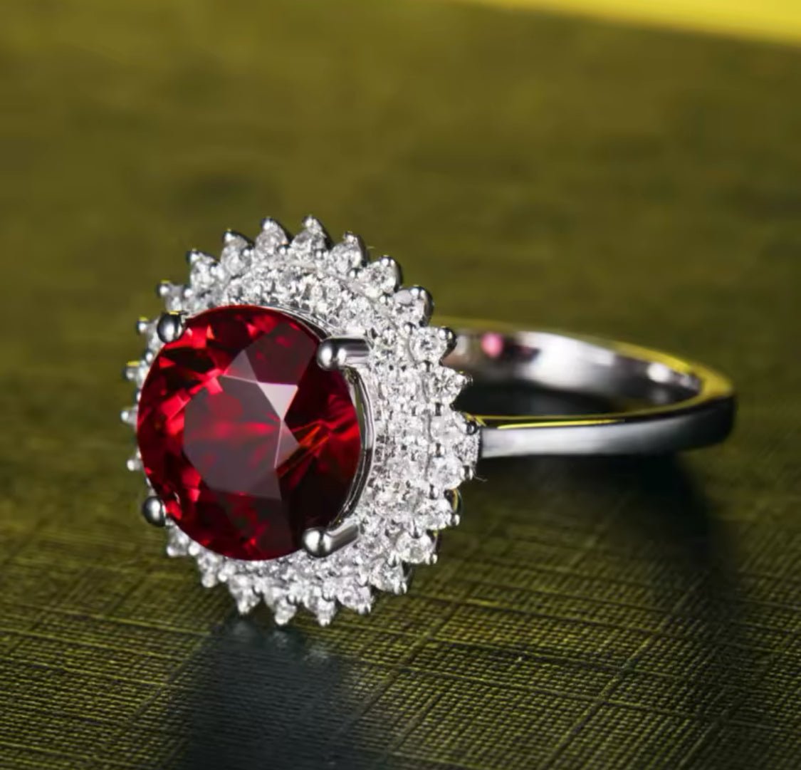 18Kt White Gold Diamond 3.20 ct Ruby Ring