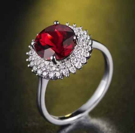 18Kt White Gold Diamond 3.20 ct Ruby Ring