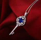 18Kt White Gold Diamonds 1.20 ct Tanzanite Pendants Key