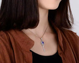 18Kt White Gold Diamonds 1.20 ct Tanzanite Pendants Key