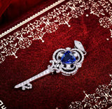 18Kt White Gold Diamonds 1.20 ct Tanzanite Pendants Key