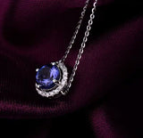 18Kt White Gold Diamonds 1.86 ct Tanzanite Pendant with Chain