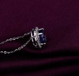 18Kt White Gold Diamonds 1.86 ct Tanzanite Pendant with Chain